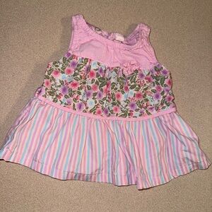 Baby Q girls size 12 months pink plaid stripes floral